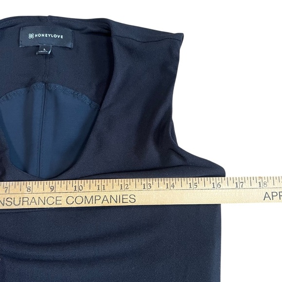 HoneyLove Inner Power Sleeveless Midi Dress in Jet Black Size Large - Picture 7 of 10